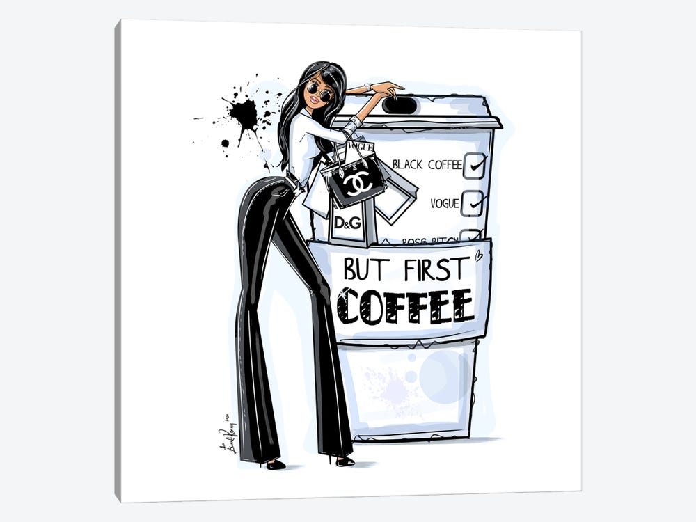 But First Coffee by Emma Kenny 1-piece Canvas Wall Art