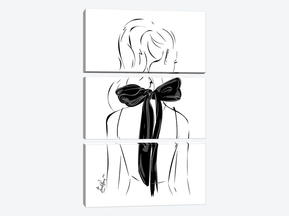 Black Bow by Emma Kenny 3-piece Art Print