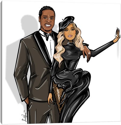 Beyonce And Jay-Z Canvas Art Print - Emma Kenny
