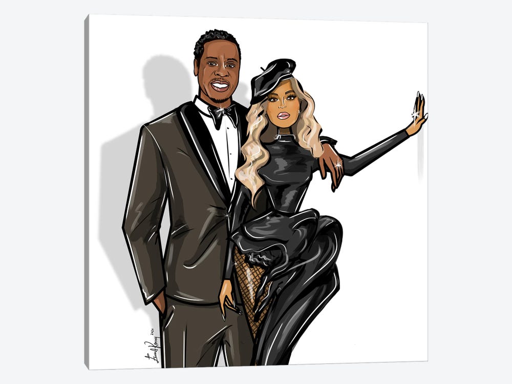 Beyonce And Jay-Z by Emma Kenny 1-piece Canvas Print
