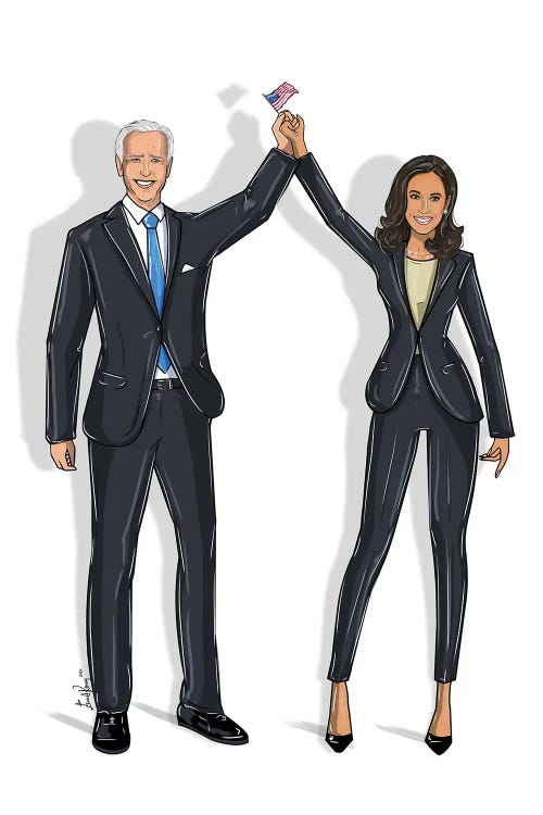 Joe Biden & Kamala Harris by Emma Kenny wall art