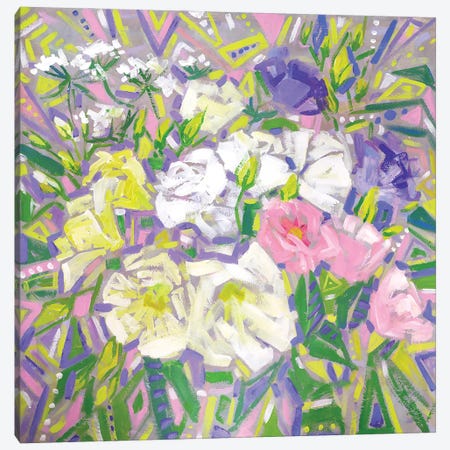 Purple Green Floral Abstraction Canvas Print #EKP102} by Ekaterina Prisich Canvas Art Print