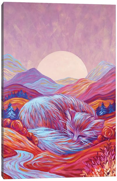 Sweet Dream Of Big Cat Canvas Art Print - Mountain Art