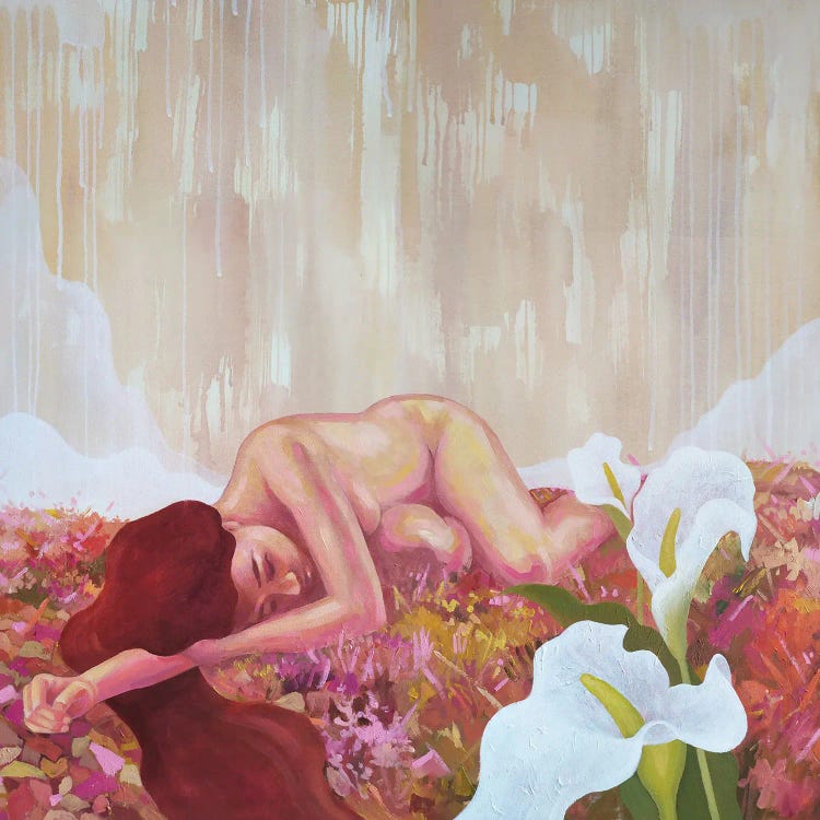 Naked Girl And Calla Lilies