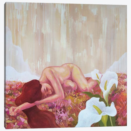 Naked Girl And Calla Lilies Canvas Print #EKP119} by Ekaterina Prisich Canvas Artwork