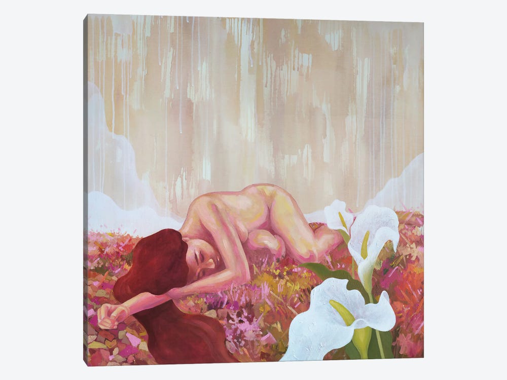 Naked Girl And Calla Lilies by Ekaterina Prisich 1-piece Canvas Wall Art