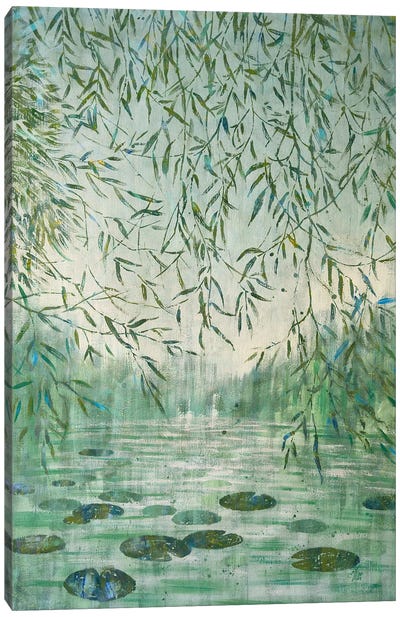 Misty Willow Pond Canvas Art Print - Ekaterina Prisich
