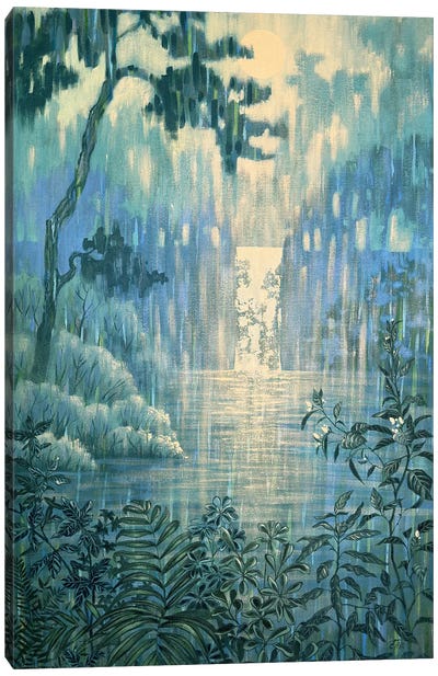 Moon Waterfall Canvas Art Print - Ekaterina Prisich