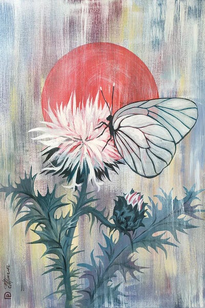Butterfly On Thistle by Ekaterina Prisich canvas print