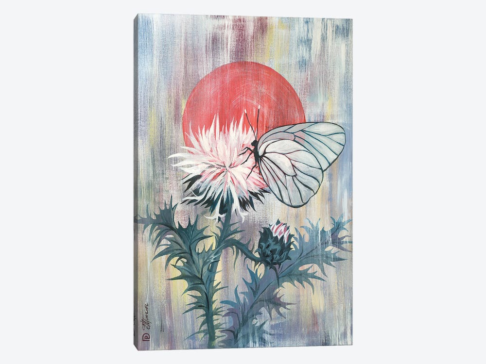 Butterfly On Thistle by Ekaterina Prisich 1-piece Canvas Artwork