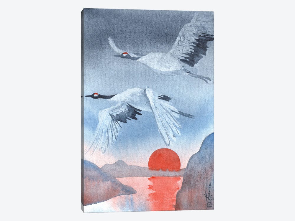 Japanese Cranes by Ekaterina Prisich 1-piece Canvas Art Print