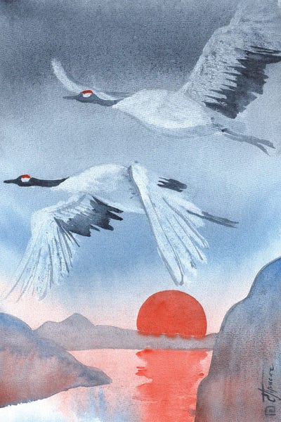 Ekaterina Prisich: Japanese Cranes by Ekaterina Prisich