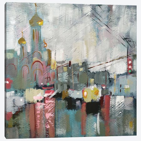 Rainy City Canvas Print #EKP47} by Ekaterina Prisich Canvas Art Print