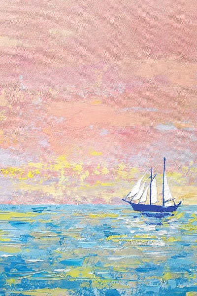 Ekaterina Prisich: Pink-Blue Seascape by Ekaterina Prisich