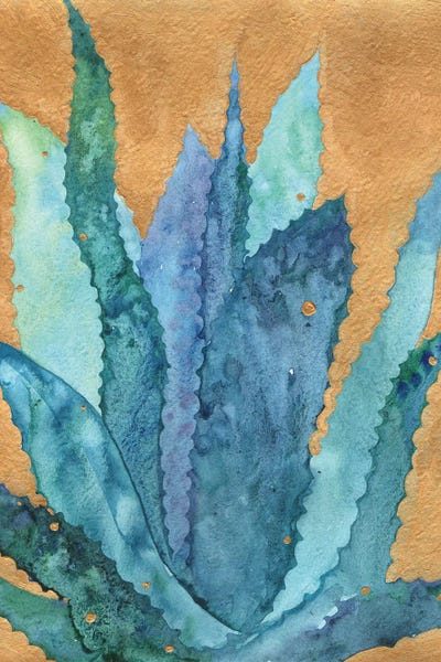 Succulents: Agava On Gold by Ekaterina Prisich
