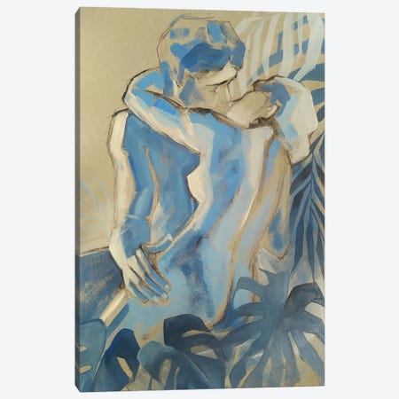 Kissing Couple Canvas Print #EKP83} by Ekaterina Prisich Canvas Art