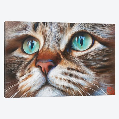 Cat's Face Canvas Print #EKT19} by Elena Kolotusha Canvas Print