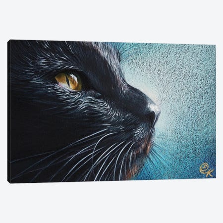 Thoughtful Cat Canvas Print #EKT20} by Elena Kolotusha Canvas Art