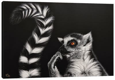 The Thinker Canvas Art Print - Lemur Art