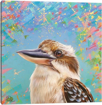 Happy Kooka Canvas Art Print - Kookaburras
