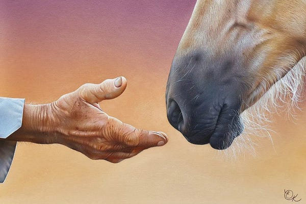 Hyperrealism Paintings: Trust by Elena Kolotusha