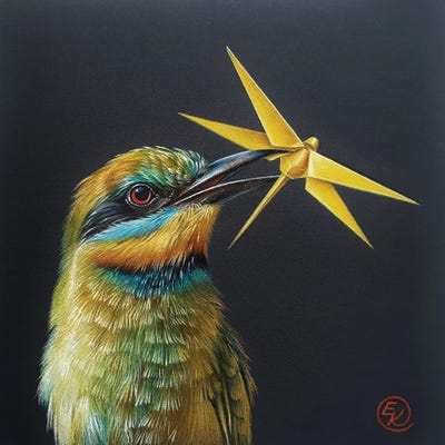 The Catch (Rainbow Bee-Eater) by Elena Kolotusha canvas print
