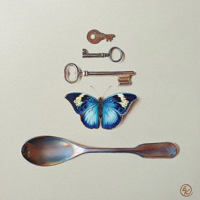 Blue And Silver by Elena Kolotusha canvas print