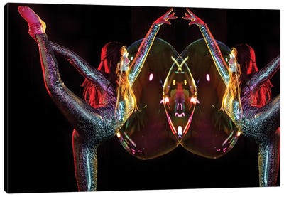 Metallic Rainbow Dancer Mirrored Canvas Art Print - Figurative Photography