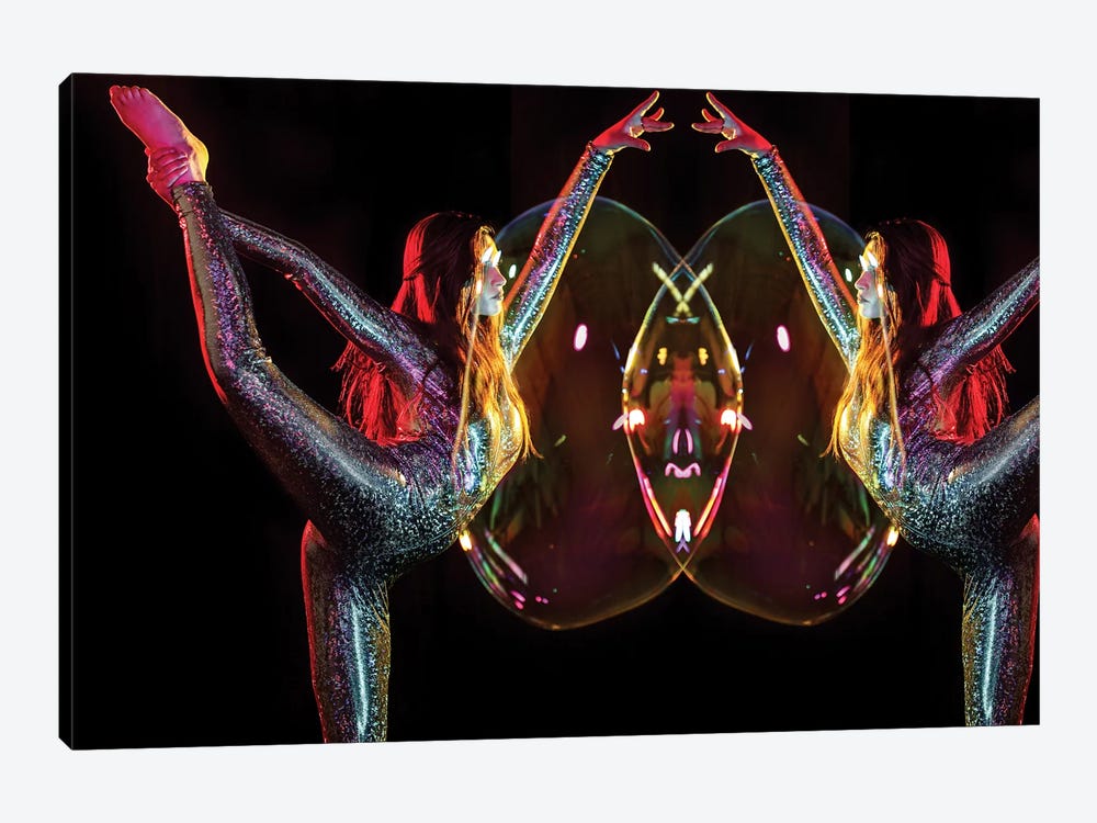 Metallic Rainbow Dancer Mirrored by Elena Kulikova 1-piece Canvas Art Print