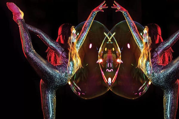 Elena Kulikova: Metallic Rainbow Dancer Mirrored by Elena Kulikova