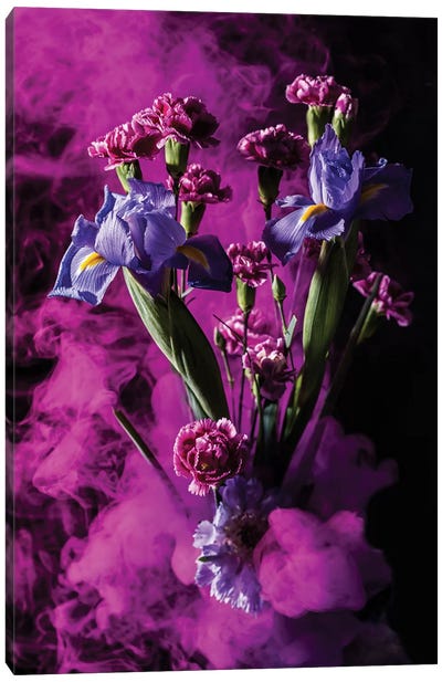 Smoky Bouquet Canvas Art Print - Pantone Ultra Violet 2018