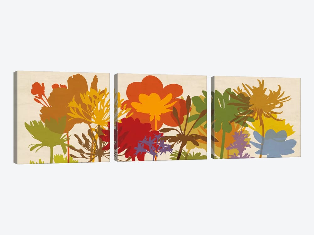 Brilliant Bloom by Erin Lange 3-piece Canvas Print