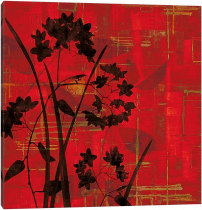 Silhouette On Red Canvas Art Print - Chinese Décor