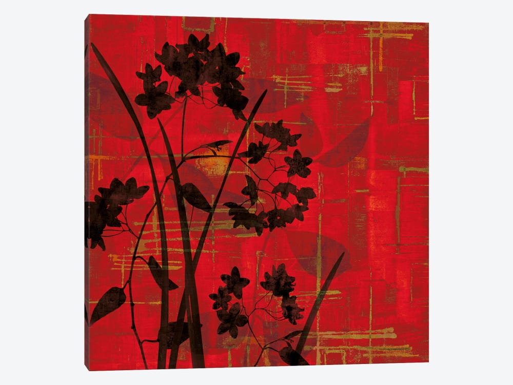 Silhouette On Red by Erin Lange 1-piece Canvas Wall Art