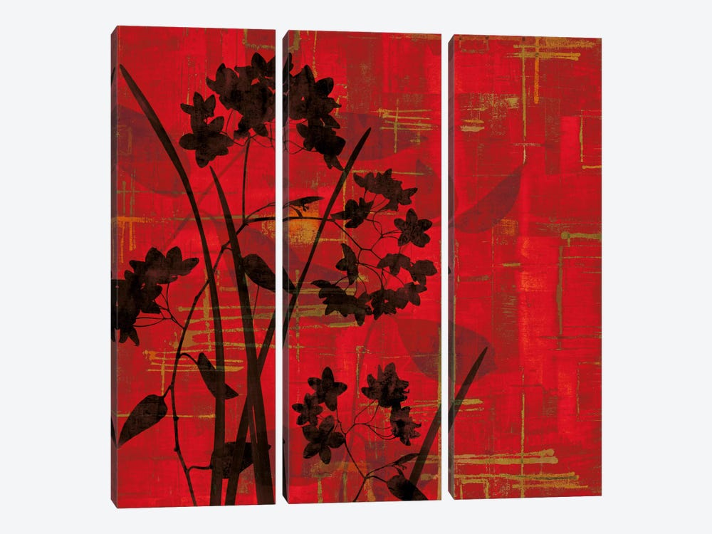 Silhouette On Red by Erin Lange 3-piece Canvas Wall Art