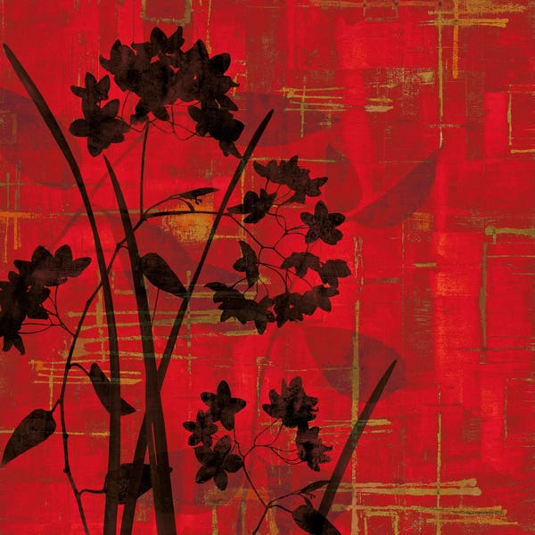 Chinese Décor: Silhouette On Red by Erin Lange