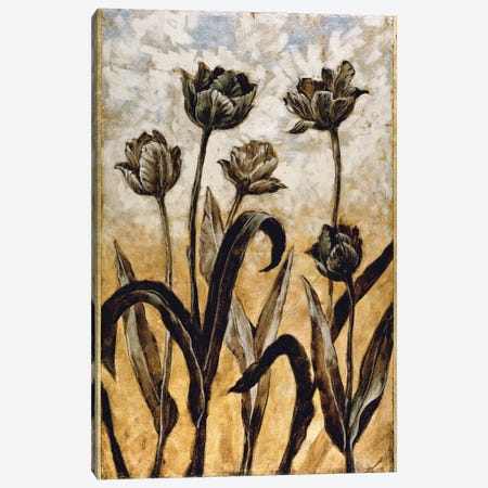 Tulip Silhouette Canvas Print #ELA74} by Erin Lange Canvas Wall Art