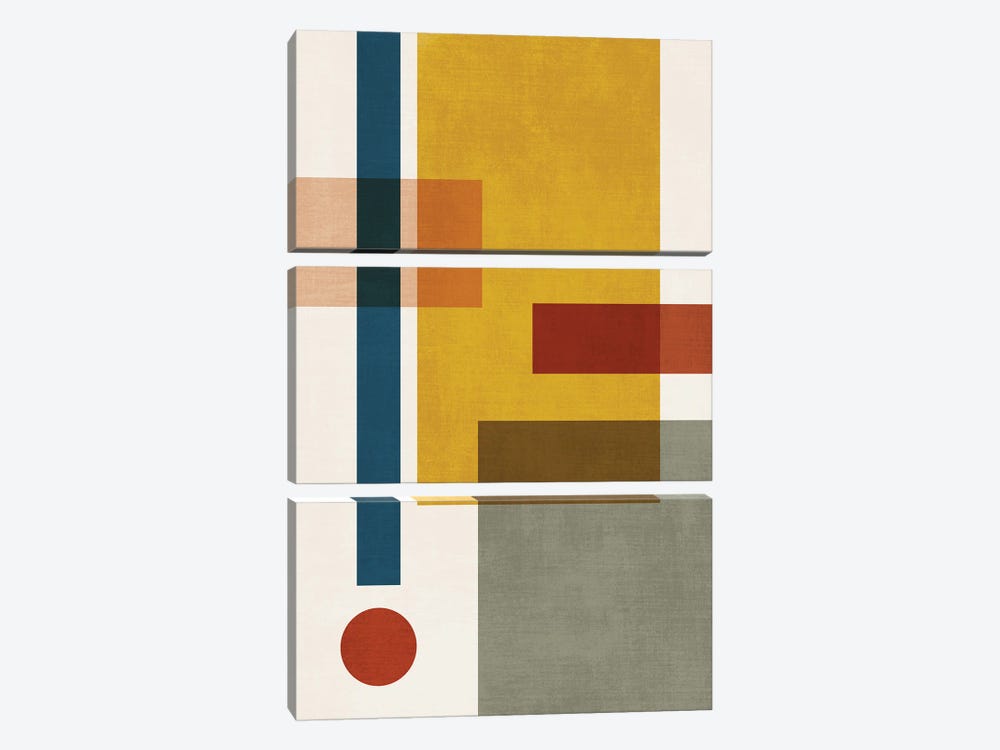 Bauhaus Abstract Geo VI by EmcDesignLab 3-piece Canvas Print