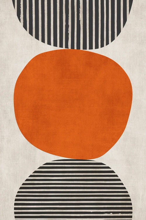Orange Circle Black Lines by EmcDesignLab wall art