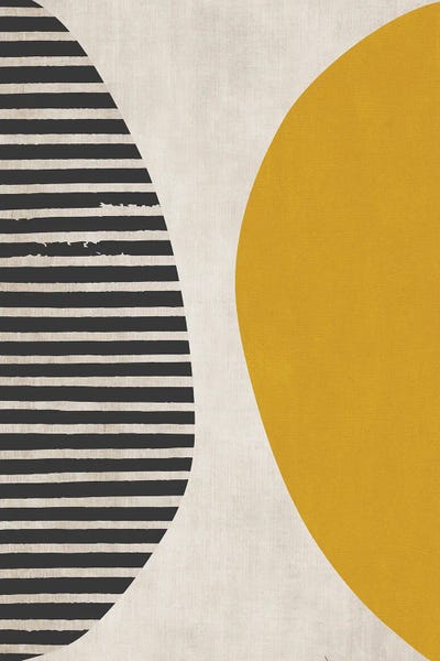 Circular Abstract: Mustard Yellow Black Lines by EmcDesignLab