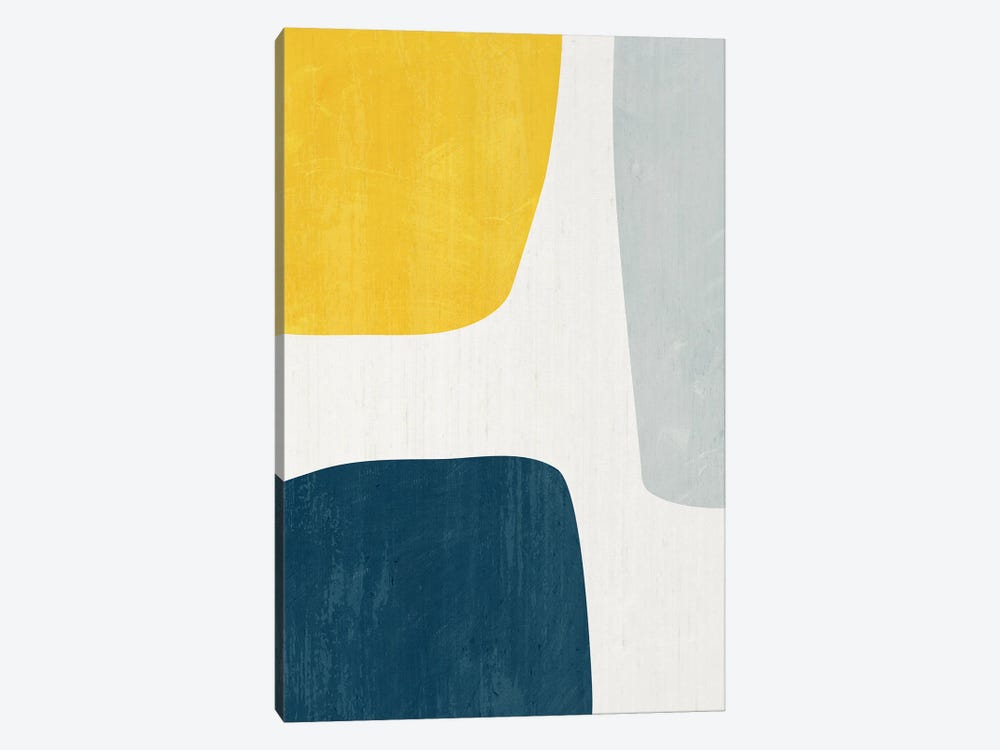 Yellow Blue Abstract II by EmcDesignLab 1-piece Canvas Art Print