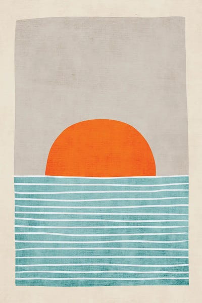 Minimalism: Orange Sun Sea Sunset by EmcDesignLab