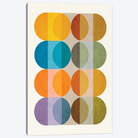 Colorful Modern Circles Canvas Print #ELB114} by EmcDesignLab Canvas Print