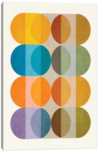 Colorful Modern Circles Canvas Art Print - EmcDesignLab