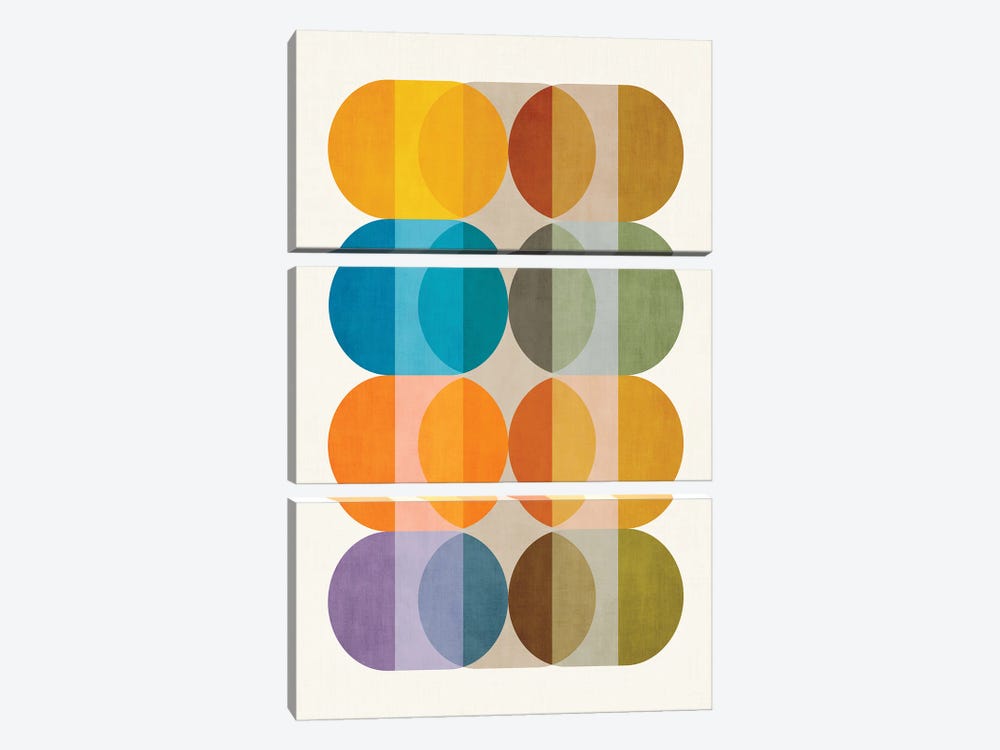 Colorful Modern Circles by EmcDesignLab 3-piece Art Print