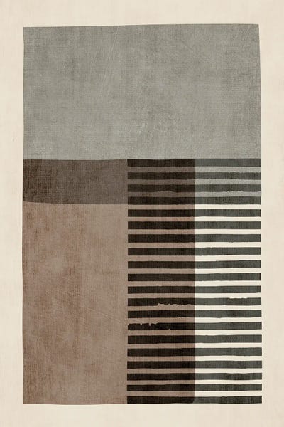 Linear Abstract: Brown Greige Black Lines by EmcDesignLab