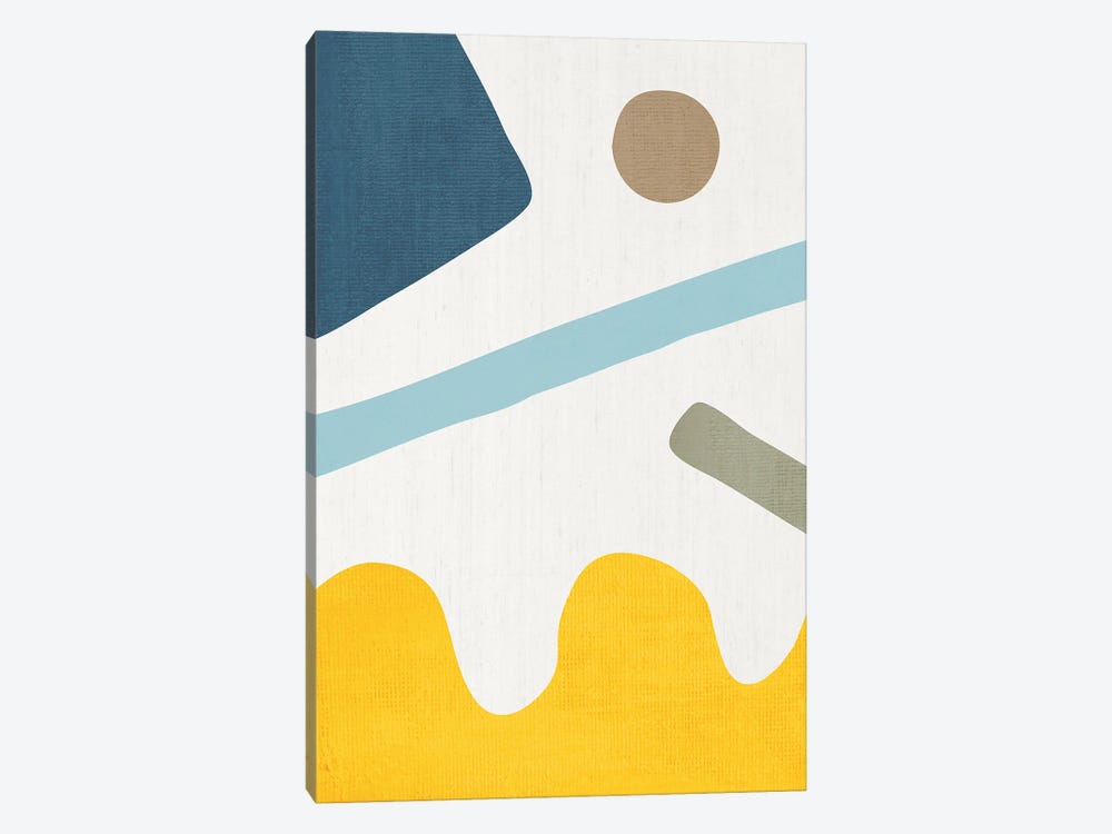 Yellow Blue Abstract III by EmcDesignLab 1-piece Canvas Wall Art