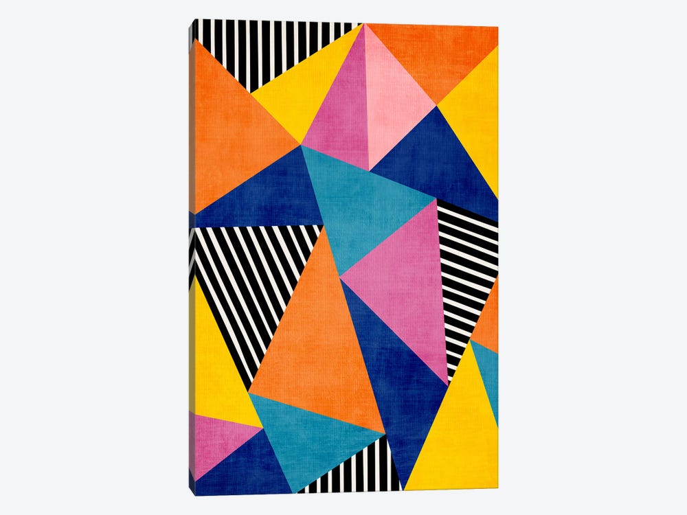 Modern Bold Colorful Triangles I by EmcDesignLab 1-piece Canvas Wall Art