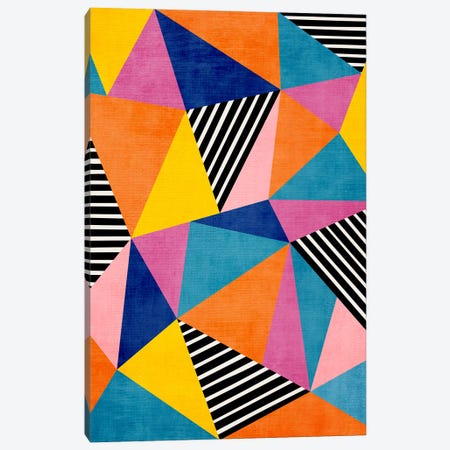 Modern Bold Colorful Triangles II Canvas Print #ELB121} by EmcDesignLab Canvas Print