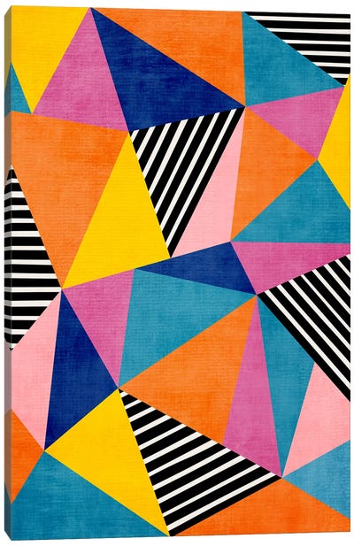 Modern Bold Colorful Triangles II Canvas Art Print - EmcDesignLab
